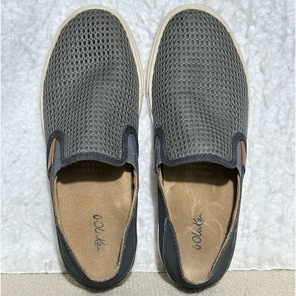 OluKai Womens Grey Pehuea Breathable Comfort Slip On Sneakers Shoes SZ US 7 - Picture 5 of 11